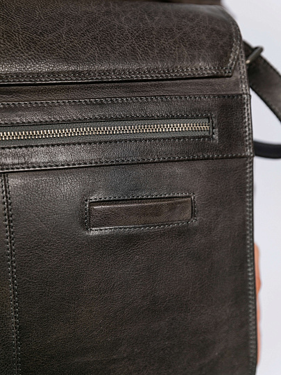 Сумка через плечо Dr. Koffer из натуральной кожи серая