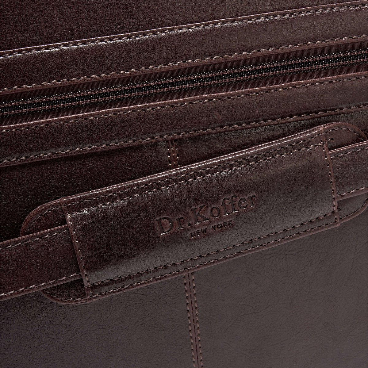 Портфель Dr.Koffer из натуральной кожи темно-коричневый