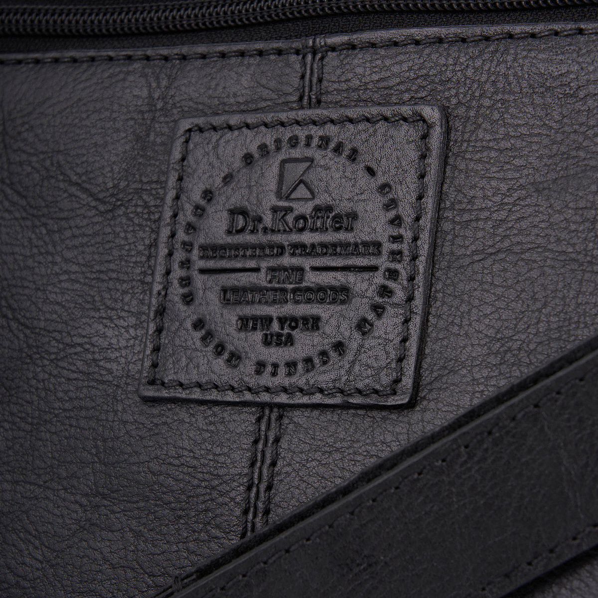 Деловая сумка Dr.Koffer из натуральной кожи черная