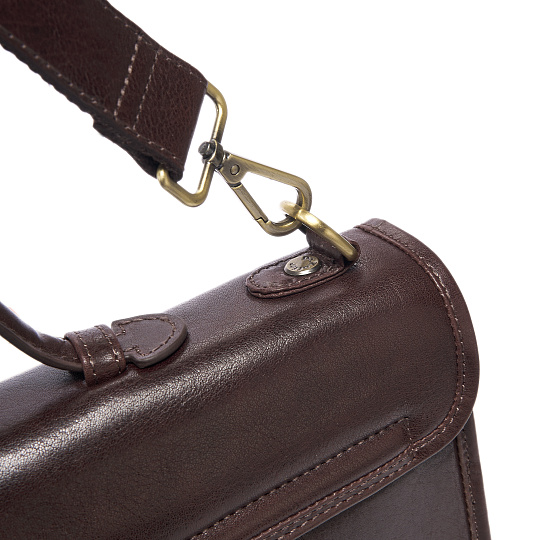 Портфель Dr.Koffer из натуральной кожи темно-коричневый