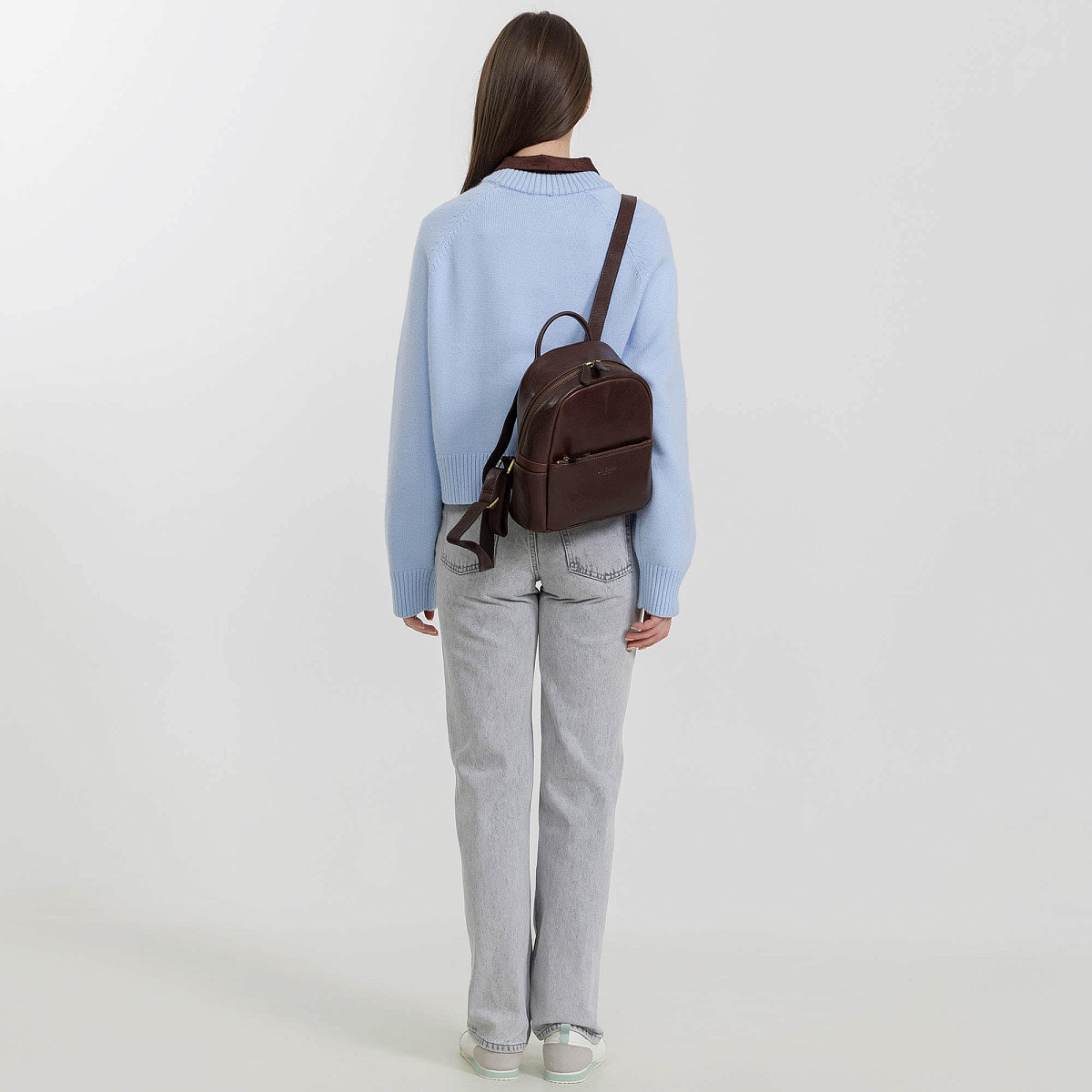 Рюкзак Dr.Koffer из натуральной кожи темно-коричневый