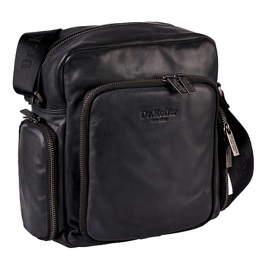 Сумка через плечо Dr.Koffer из натуральной кожи черная