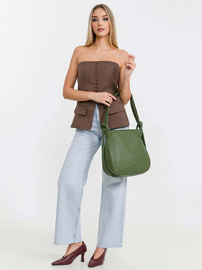 Женская сумка Dr.Koffer из натуральной кожи зеленая