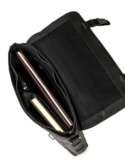 Портфель Dr.Koffer из натуральной кожи черный