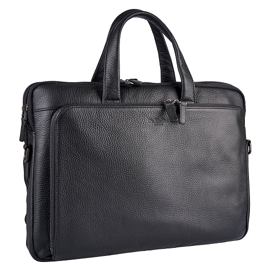Деловая сумка Dr.Koffer из натуральной кожи черная