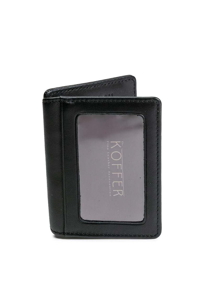 Визитница Dr.Koffer из натуральной кожи черная