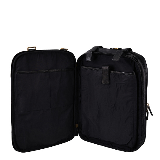 Деловая сумка Dr.Koffer из натуральной кожи черная