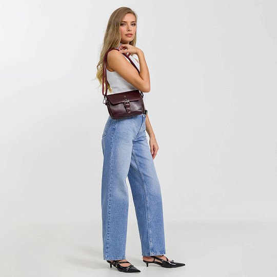 Женская сумка Dr. Koffer из натуральной кожи бордовая