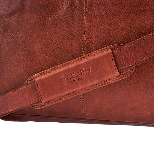 Деловая сумка Dr.Koffer из натуральной кожи коричневая