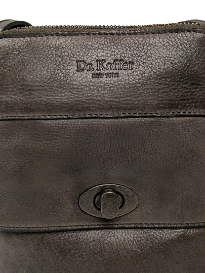 Сумка через плечо Dr.Koffer из натуральной кожи серая
