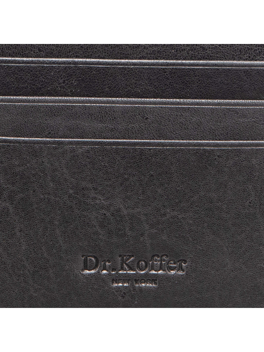 Кредитница Dr.Koffer из натуральной кожи черная