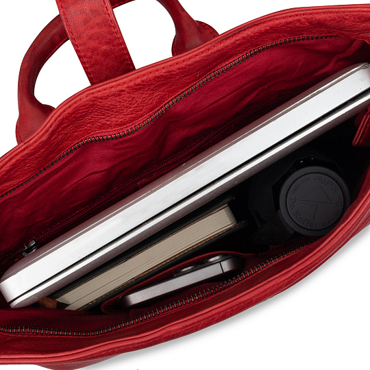 Рюкзак Dr.Koffer из натуральной кожи красный