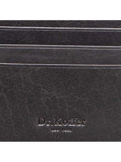 Кредитница Dr.Koffer из натуральной кожи черная