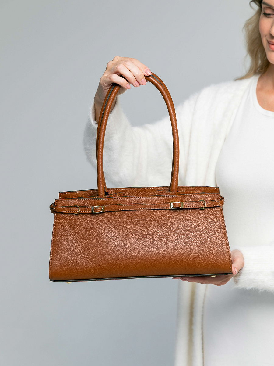 Женская сумка Dr.Koffer из натуральной кожи коричневая