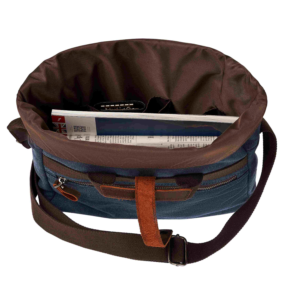 Сумка через плечо Dr.Koffer из канваса и натуральной кожи