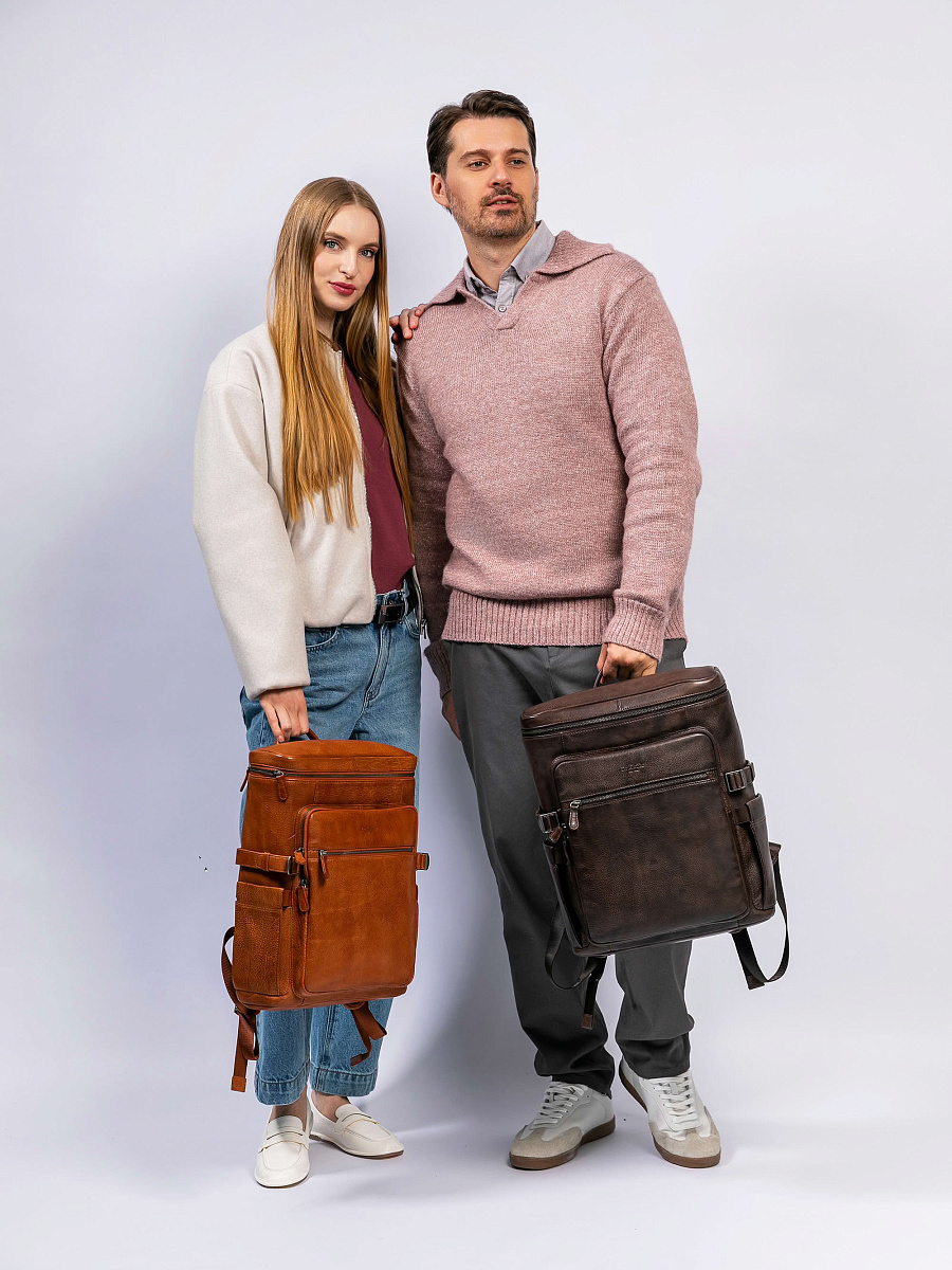 Рюкзак Dr. Koffer из натуральной кожи коричневый