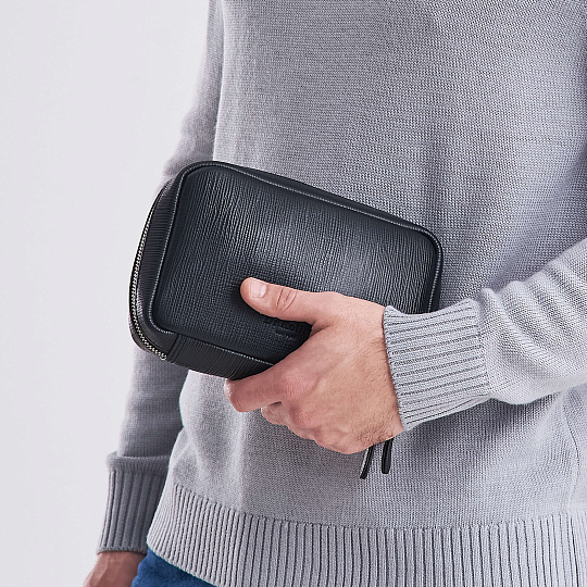 Несессер Dr. Koffer из натуральной кожи черный