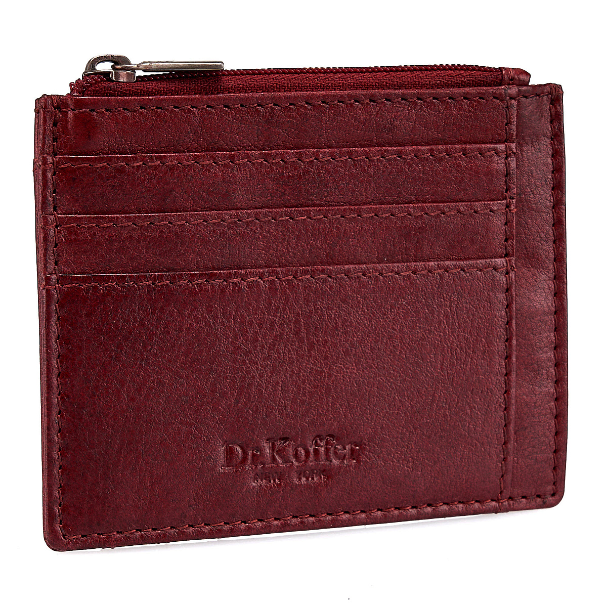 Кредитница Dr.Koffer из натуральной кожи бордовая