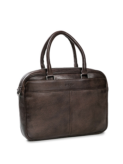 Деловая сумка Dr.Koffer из натуральной кожи темно-коричневая
