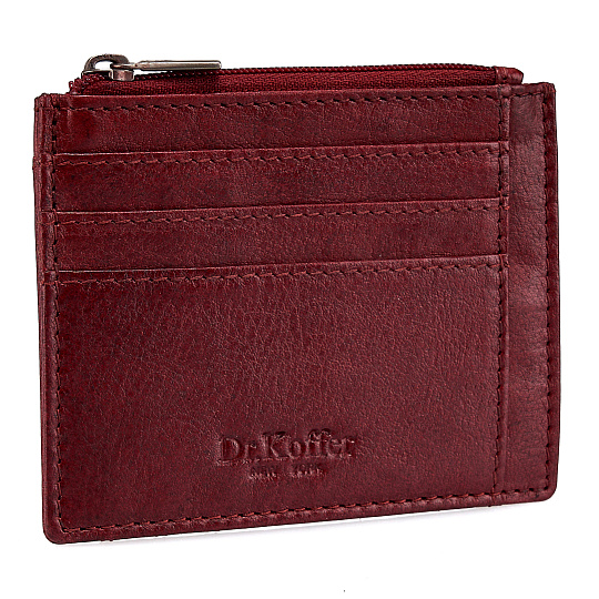 Кредитница Dr.Koffer из натуральной кожи бордовая
