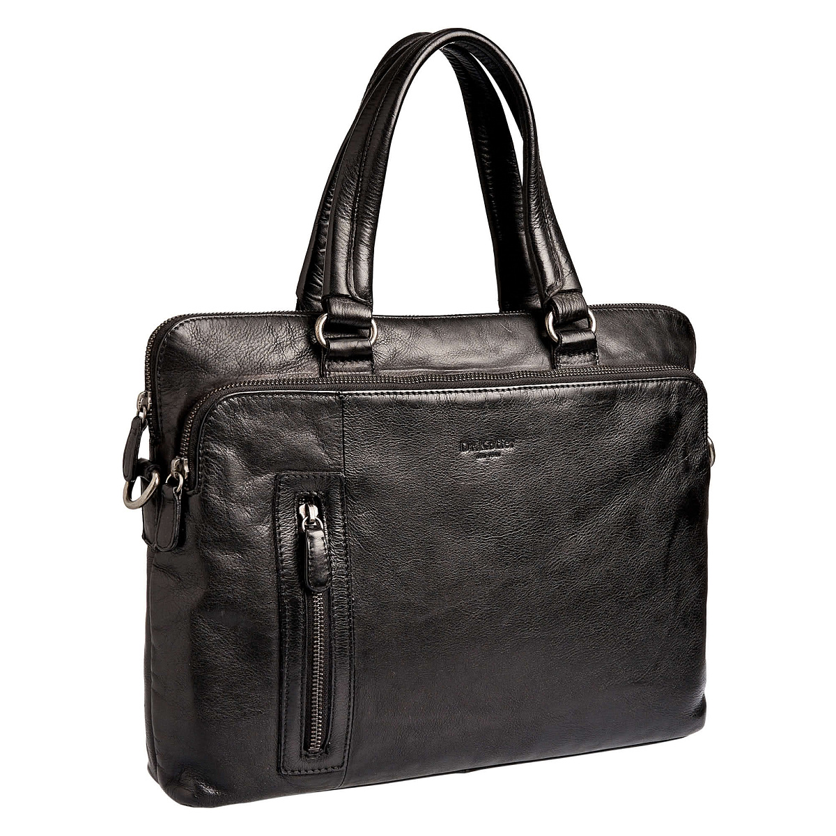 Деловая сумка Dr.Koffer из натуральной кожи черная
