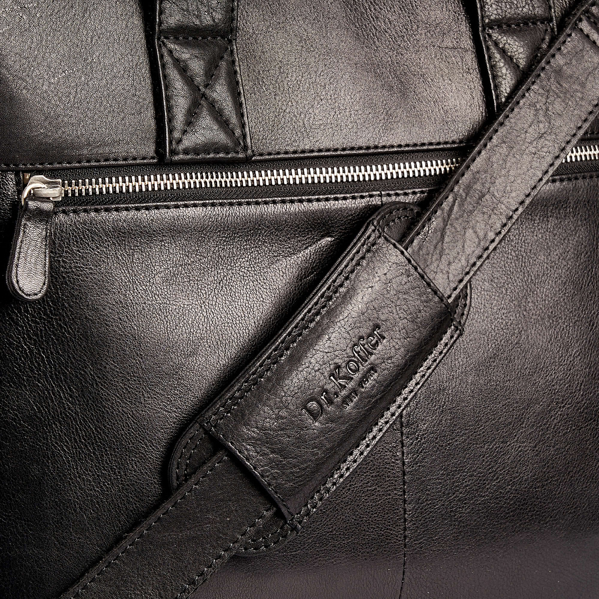 Деловая сумка Dr.Koffer из натуральной кожи черная