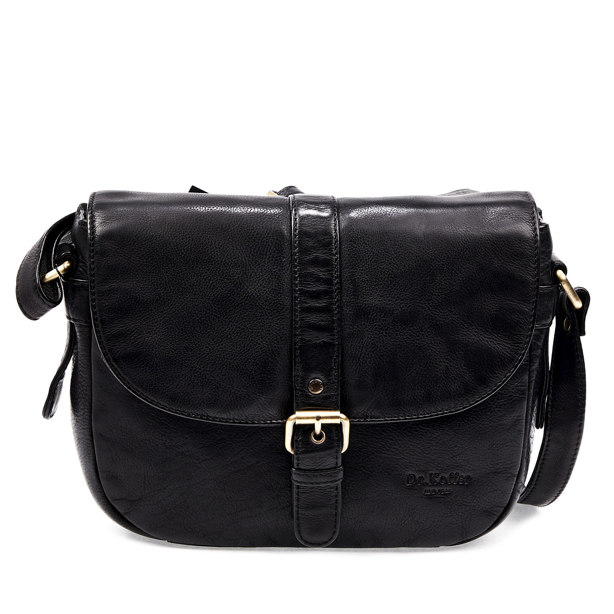 Сумка через плечо Dr.Koffer из натуральной кожи черная