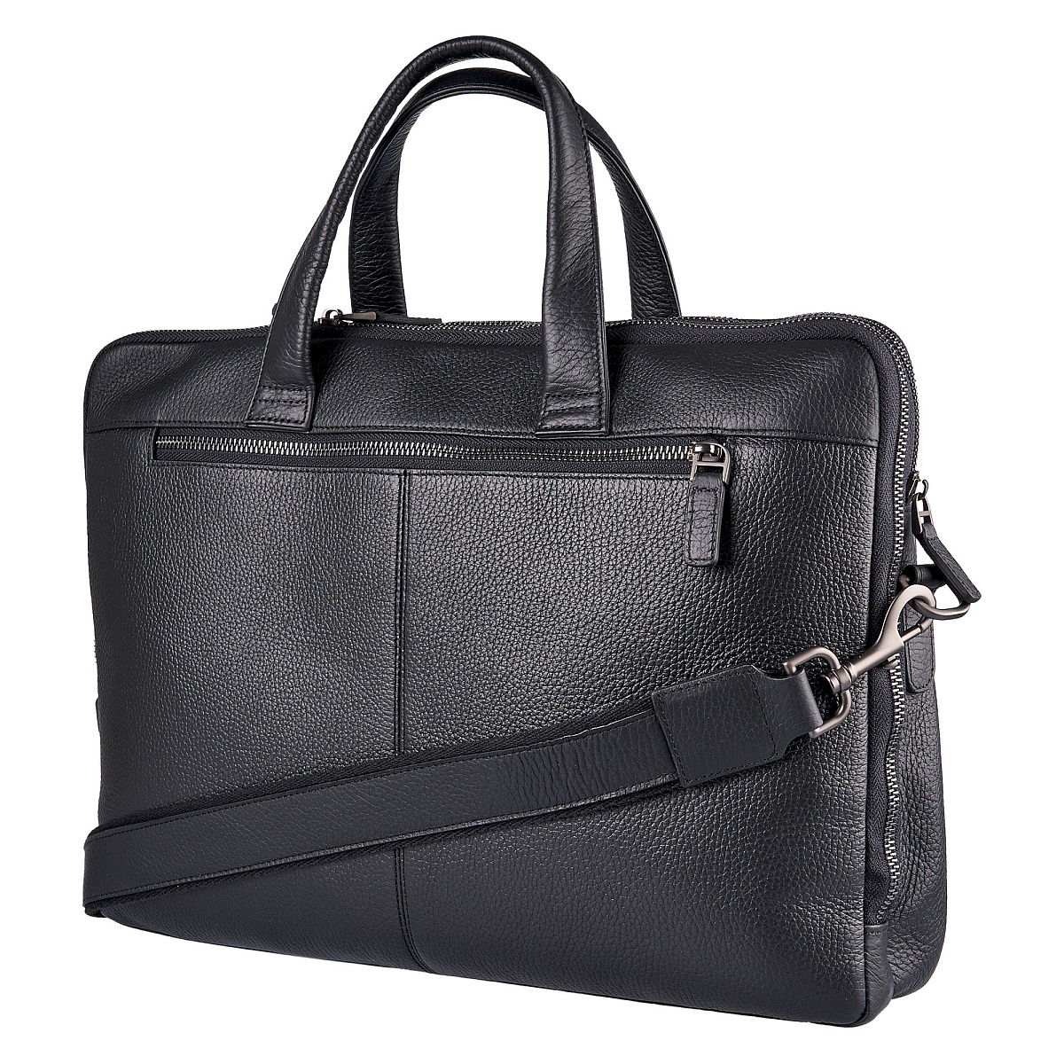 Деловая сумка Dr.Koffer из натуральной кожи черная