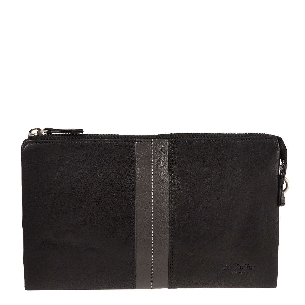 Сумка барсетка из натуральной кожи Dr. Koffer черная