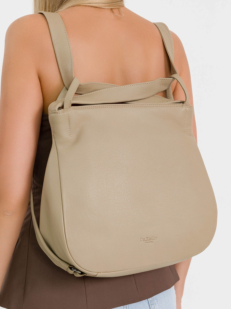 Женская сумка Dr.Koffer из натуральной кожи бежевая