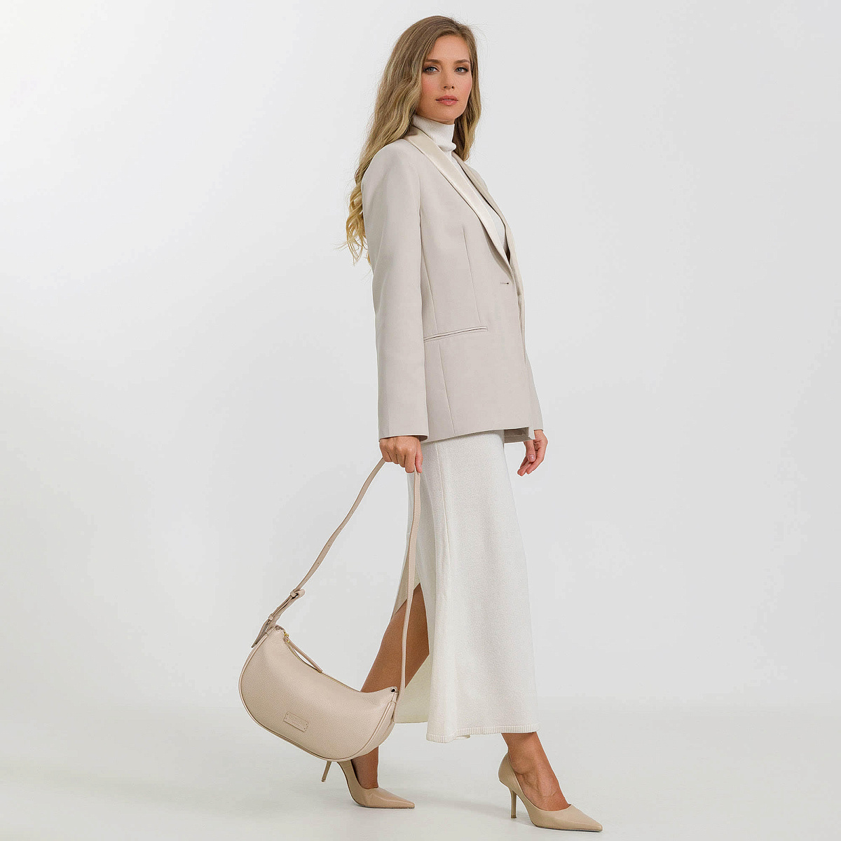 Женская сумка Dr. Koffer из натуральной кожи бежевая