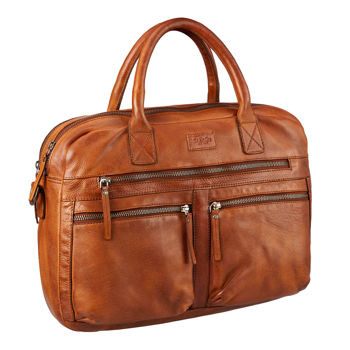 Деловая сумка Dr.Koffer из натуральной кожи коричневая