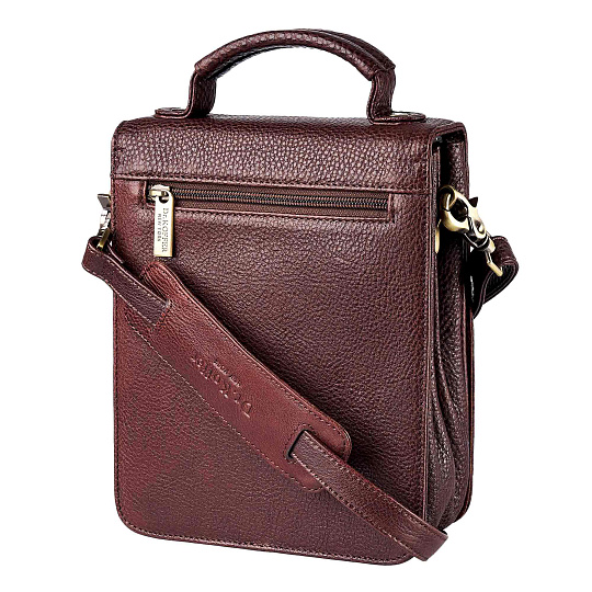 Сумка через плечо Dr.Koffer из натуральной кожи коричневая