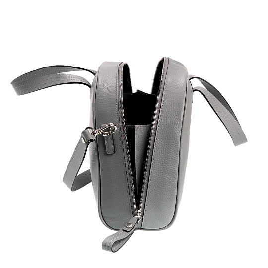 Женская сумка Dr. Koffer из натуральной кожи серебристая