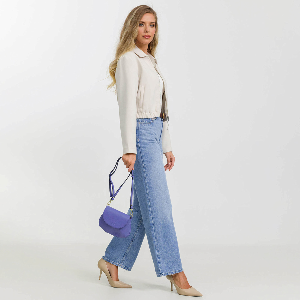 Женская сумка Dr. Koffer из натуральной кожи фиолетовая