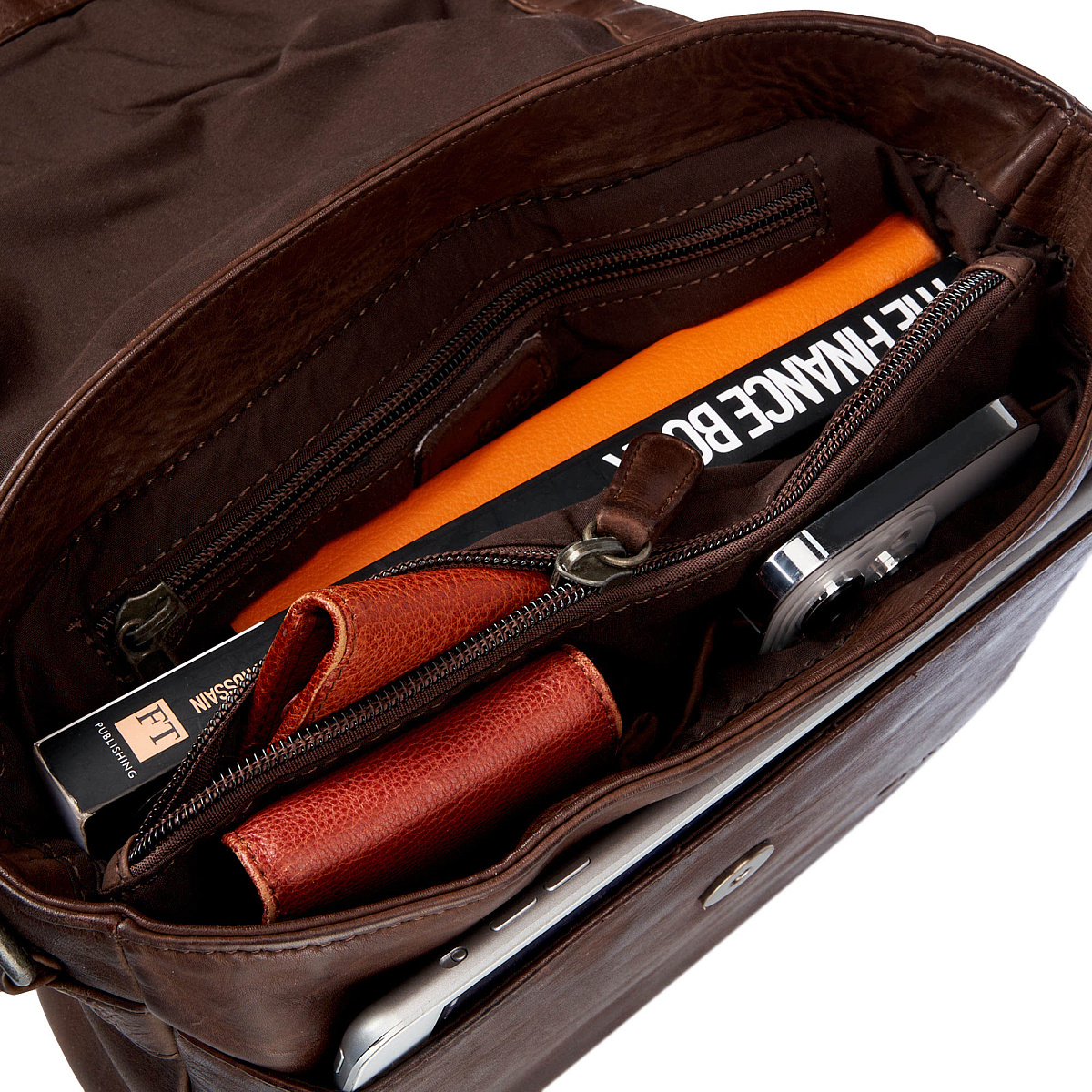 Сумка через плечо Dr.Koffer из натуральной кожи коричневая