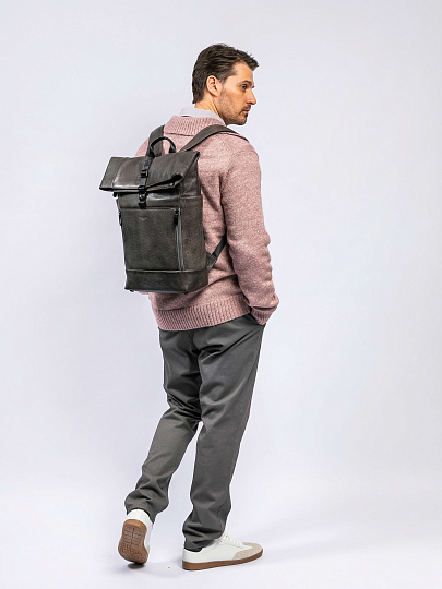 Рюкзак Dr. Koffer из натуральной кожи серый
