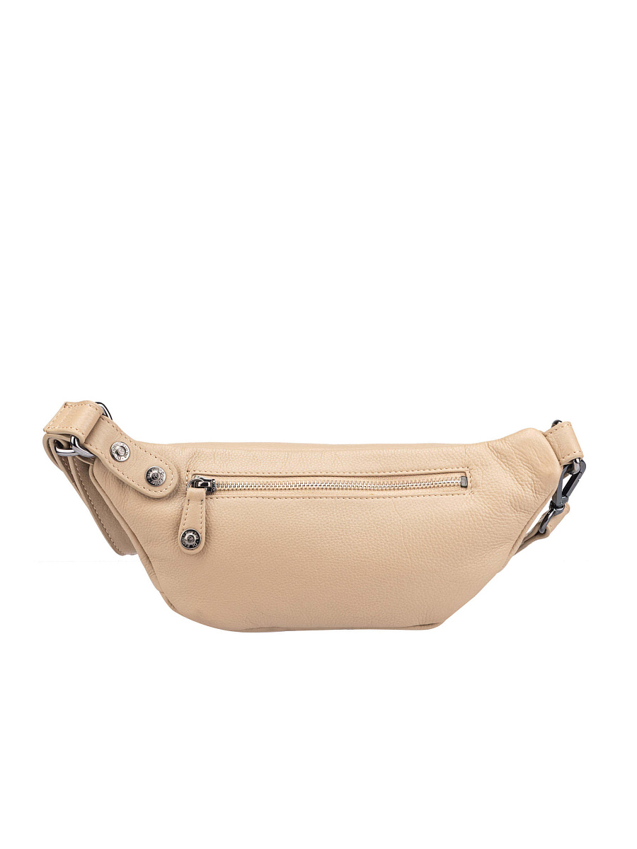 Сумка на пояс Dr. Koffer из натуральной кожи бежевая