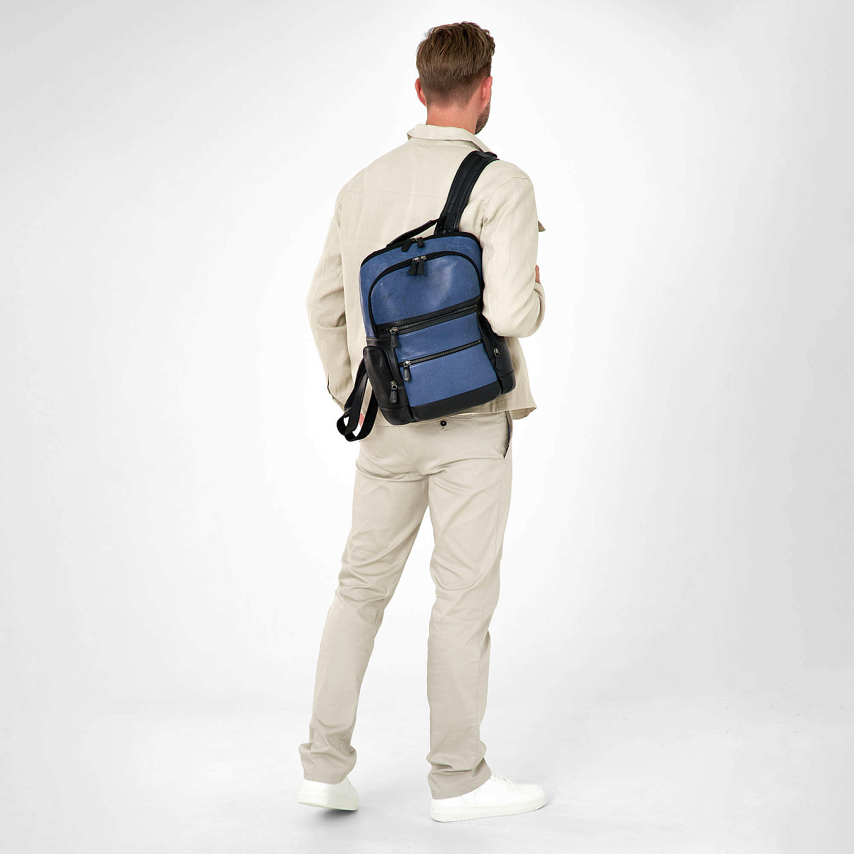 Рюкзак Dr.Koffer из натуральной кожи синий