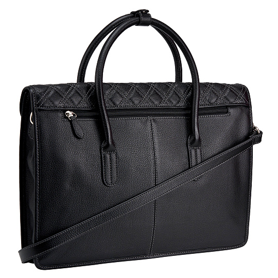 Деловая сумка Dr.Koffer из натуральной кожи черная