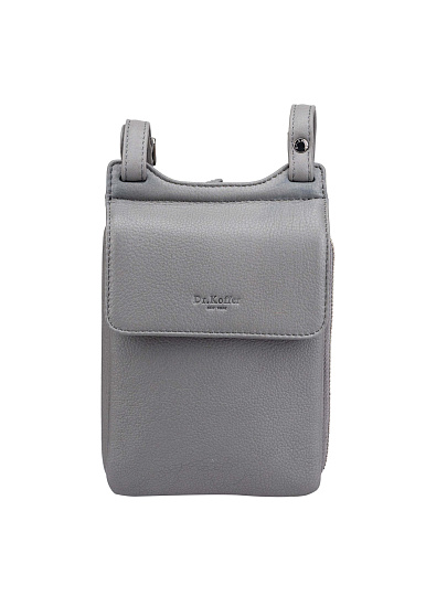 Сумка через плечо Dr.Koffer из натуральной кожи серая