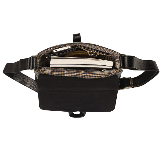 Сумка через плечо Dr.Koffer из натуральной кожи черная