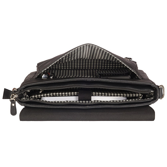 Деловая сумка Dr.Koffer из натуральной кожи черная