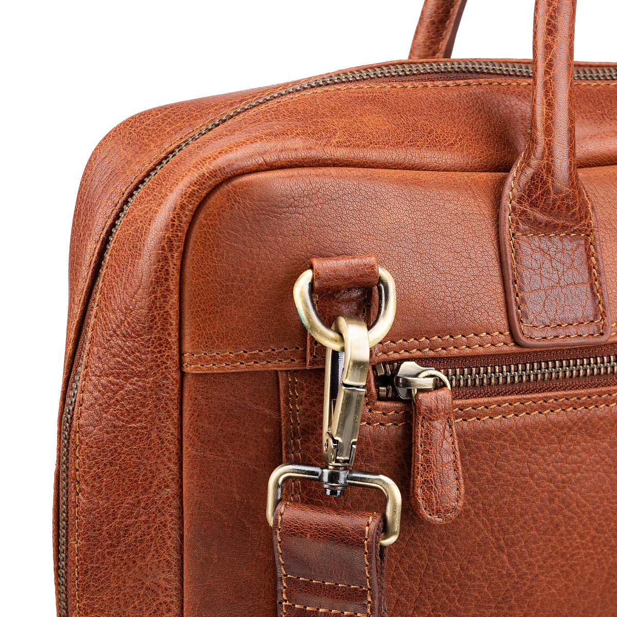 Деловая сумка Dr.Koffer из натуральной кожи коричневая