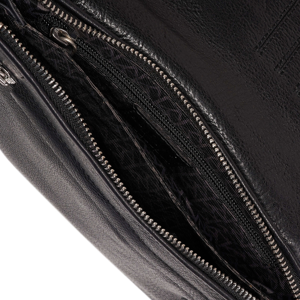 Сумка барсетка из натуральной кожи Dr. Koffer черная