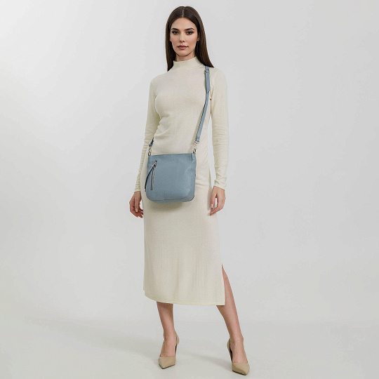 Женская сумка Dr. Koffer из натуральной кожи голубая