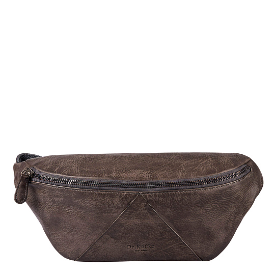 Сумка на пояс Dr. Koffer из натуральной кожи серая