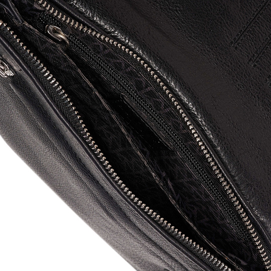 Сумка барсетка из натуральной кожи Dr. Koffer черная