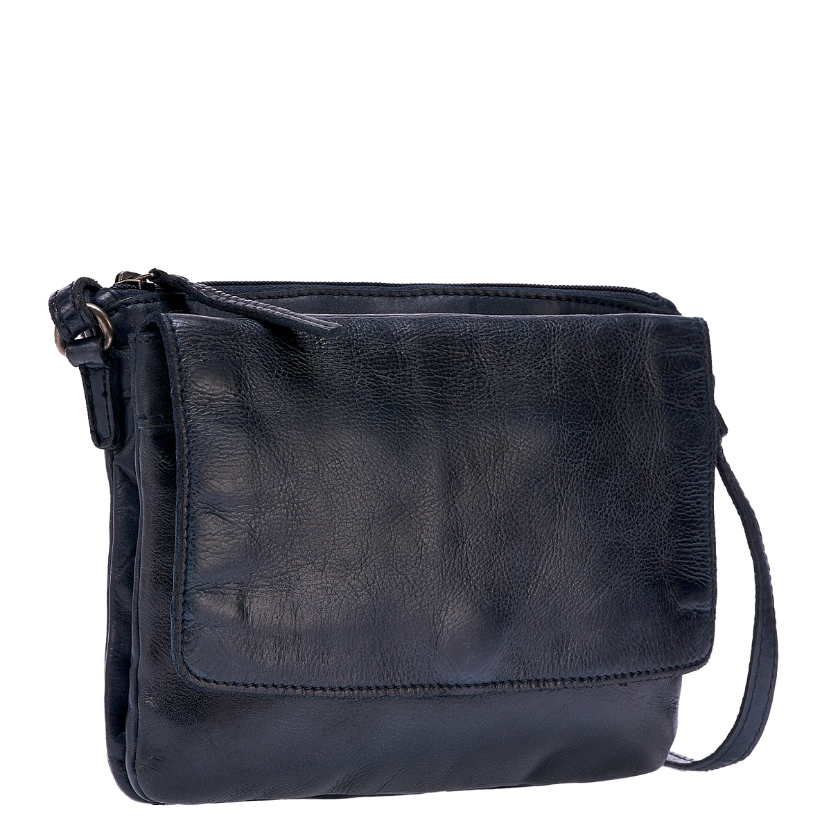 Сумка через плечо Dr.Koffer из натуральной кожи синяя