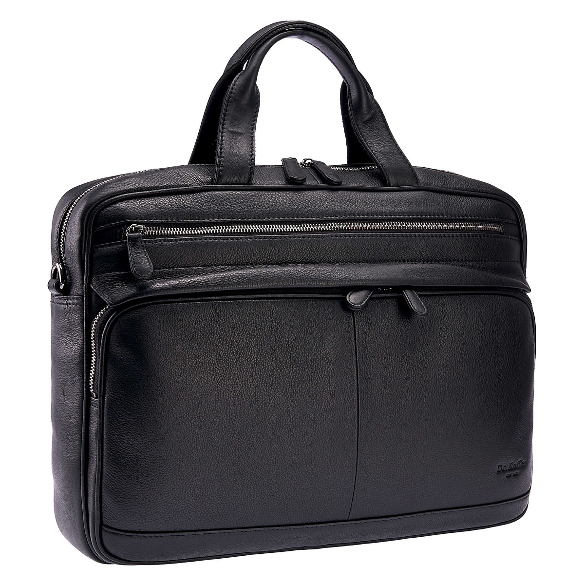 Деловая сумка Dr.Koffer из натуральной кожи черная